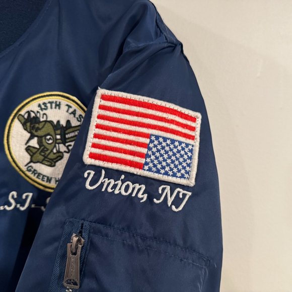 Schott NYC West Pacific Bomber Jacket Medium M South Korea USA Souvenir Flight - Picture 14 of 14